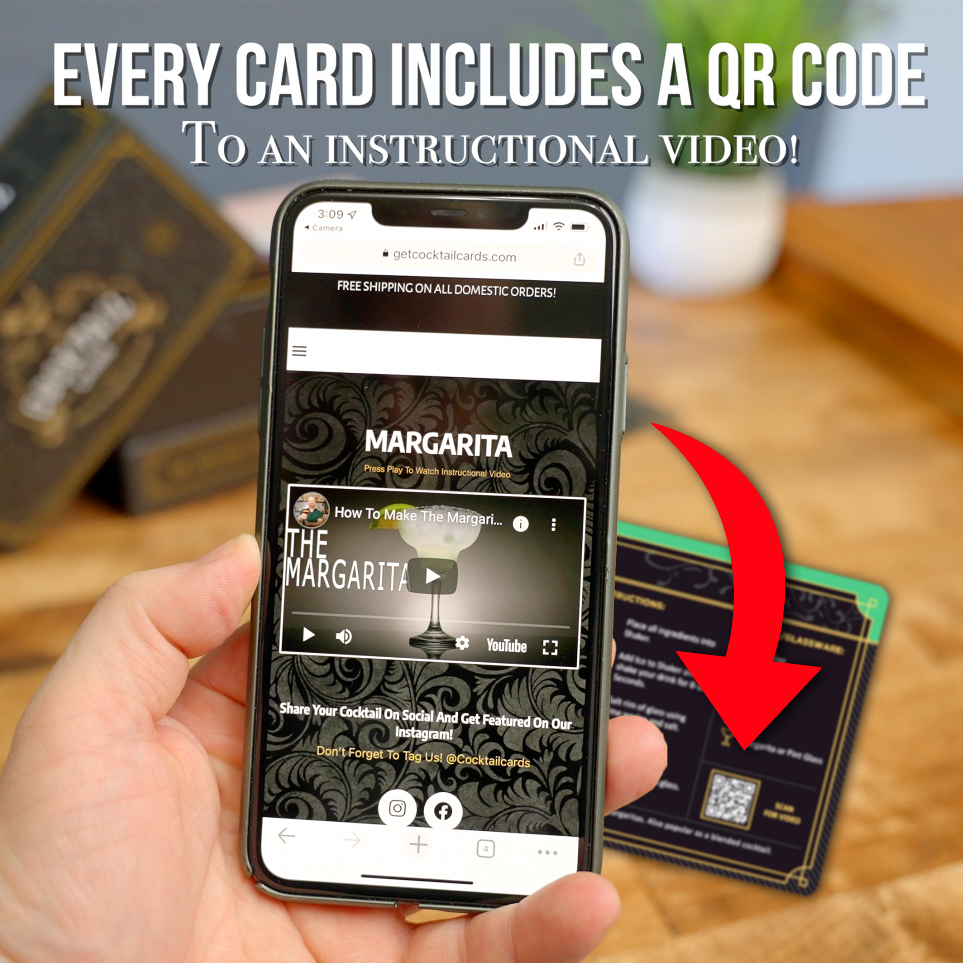 Every card includes a QR code where you can point your phone and tablet at the card and the corresponding video will start to play on your device.
